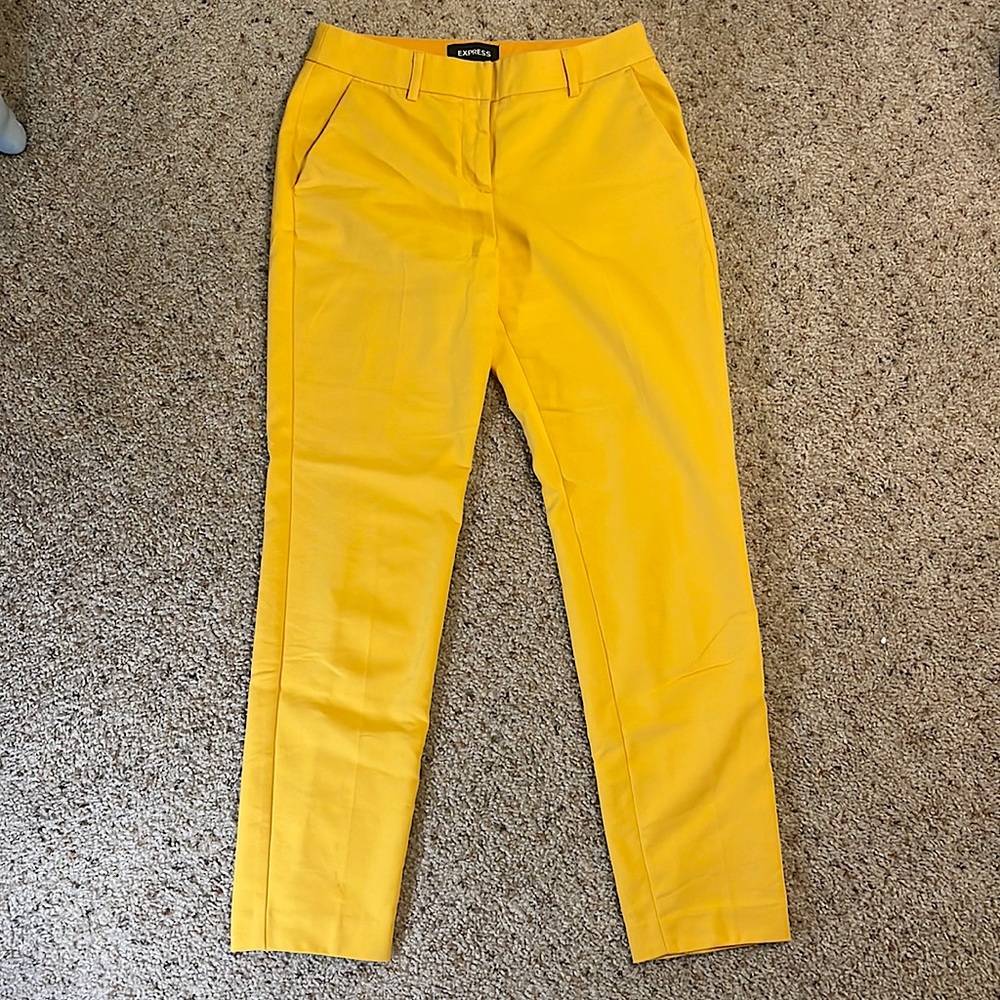 Express Golden Yellow Columnist Ankle Pants